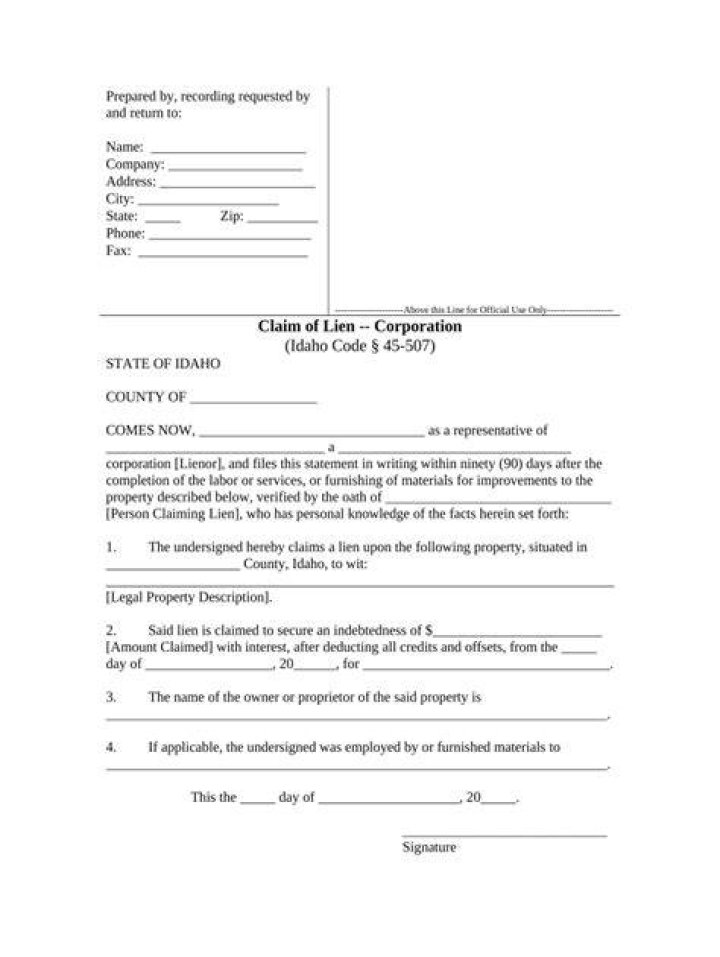 Can a lien be filed against a corporation or LLC?