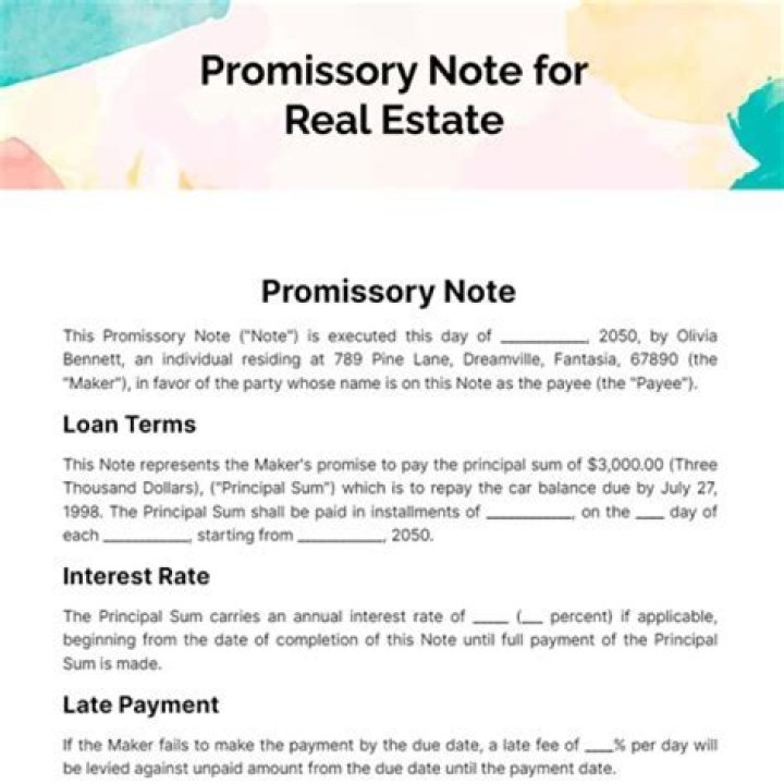 Can a promissory note be secured by real property?