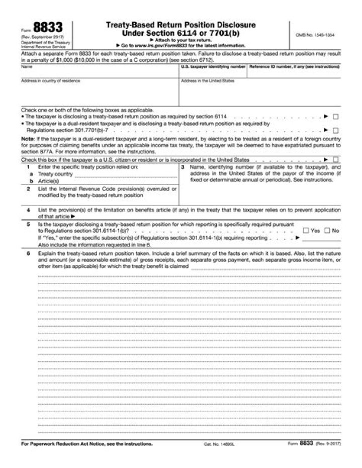 Can I file Form 8833 online?