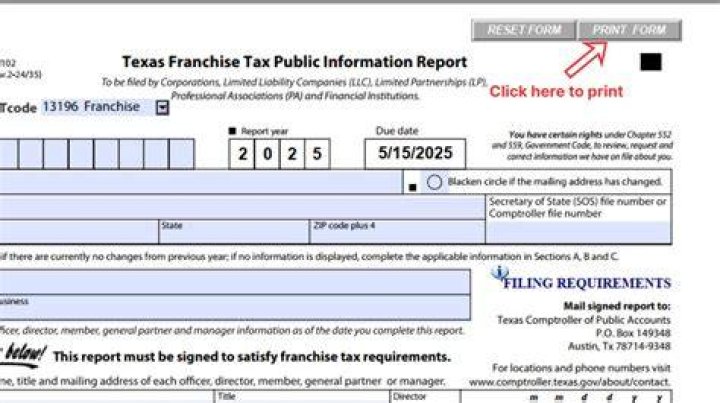 How do I contact Texas franchise tax?