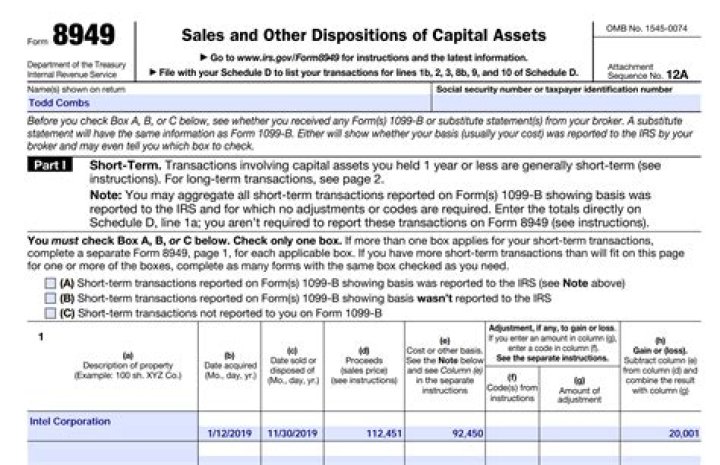 How do I fill out form 8949 for sale of house?