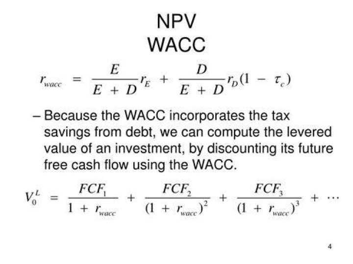 How do you calculate NPV using WACC?