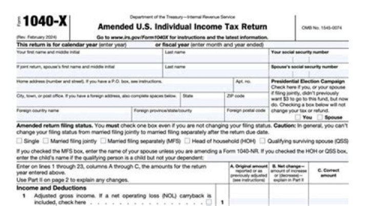 How do you fill out a 1040X tax return?