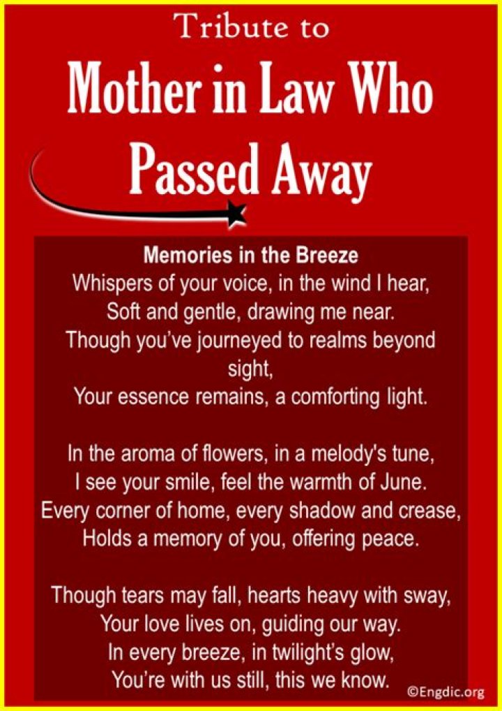 How do you say mother in law passed away?