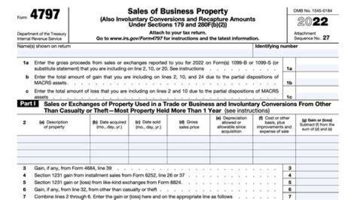 How to calculate gain or loss on Form 4797?