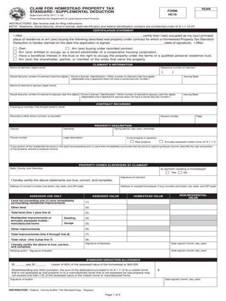 What is a homestead deduction in Indiana?