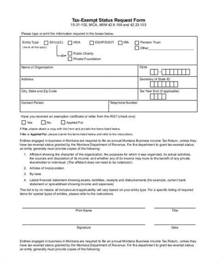 What is a tax-exempt status form?