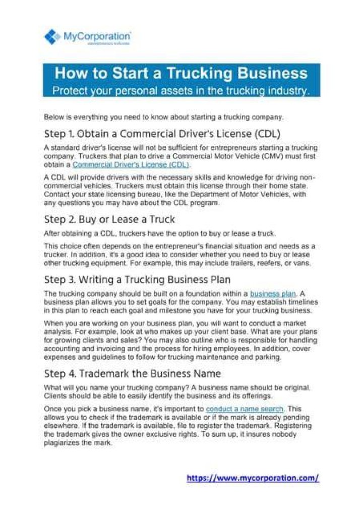 What is the best state to start a trucking business?
