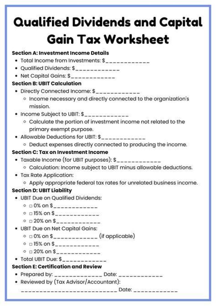 What is the qualified dividends and Capital Gain Tax worksheet used for?