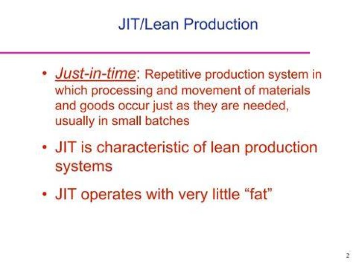 Which is not a benefit of JIT?